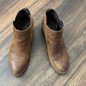Born Brown Leather Ankle Boots, Weathered Leather
